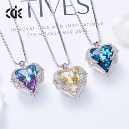 image-CDE Heart of the Sea Necklace Earrings Set Swarovski Elements Crystal