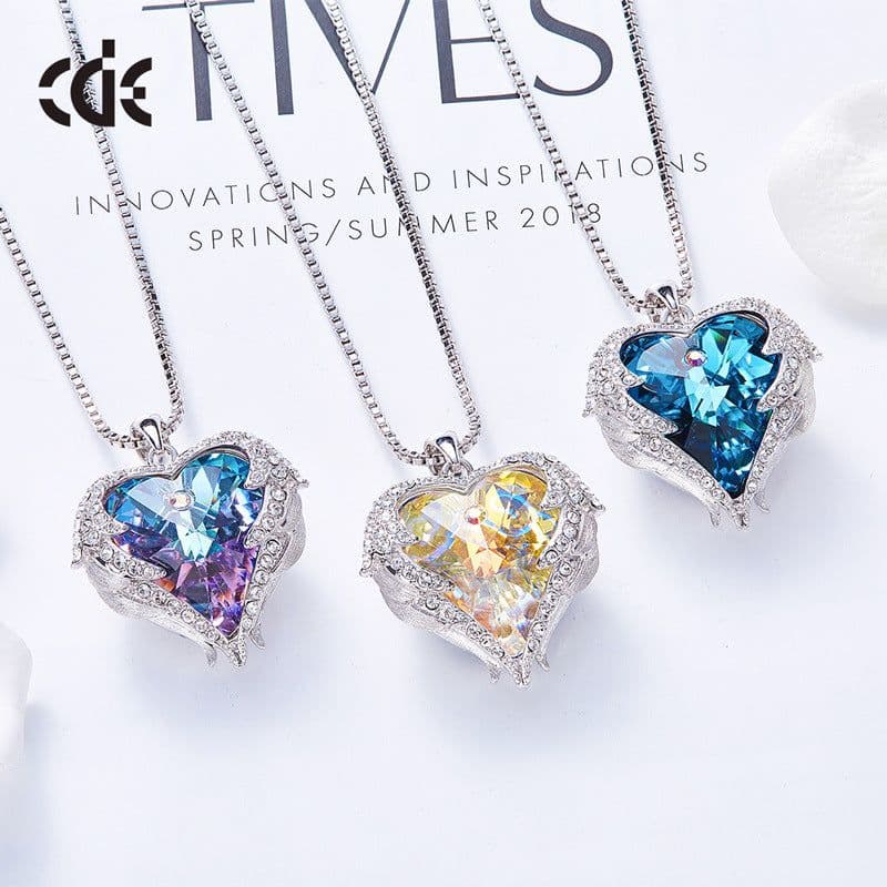 image-CDE Heart of the Sea Necklace Earrings Set Swarovski Elements Crystal