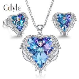 image-CDE Heart of the Sea Necklace Earrings Set Swarovski Elements Crystal