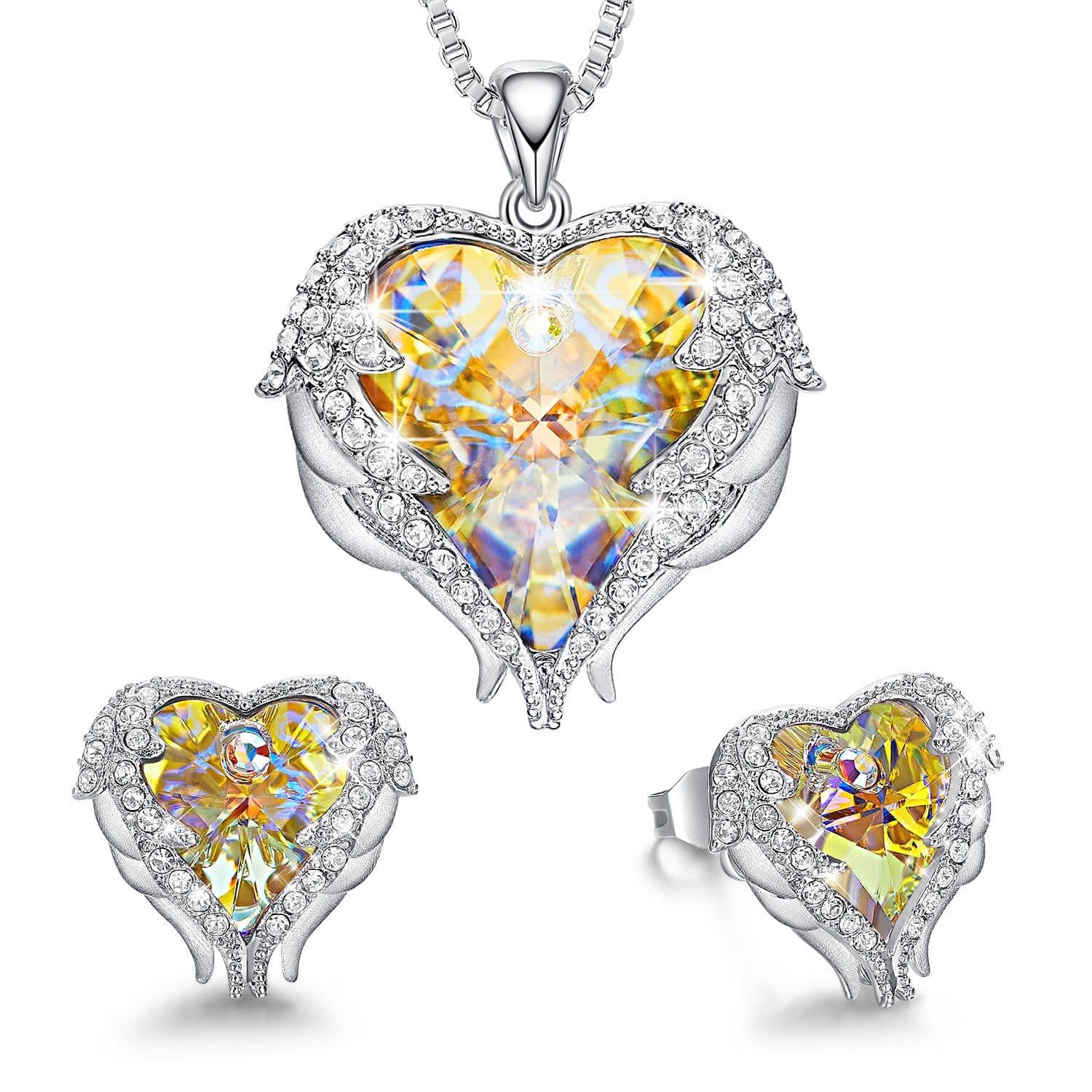 image-CDE Heart of the Sea Necklace Earrings Set Swarovski Elements Crystal