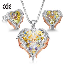 image-CDE Heart of the Sea Necklace Earrings Set Swarovski Elements Crystal