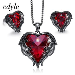 image-CDE Heart of the Sea Necklace Earrings Set Swarovski Elements Crystal