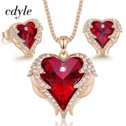 image-CDE Heart of the Sea Necklace Earrings Set Swarovski Elements Crystal