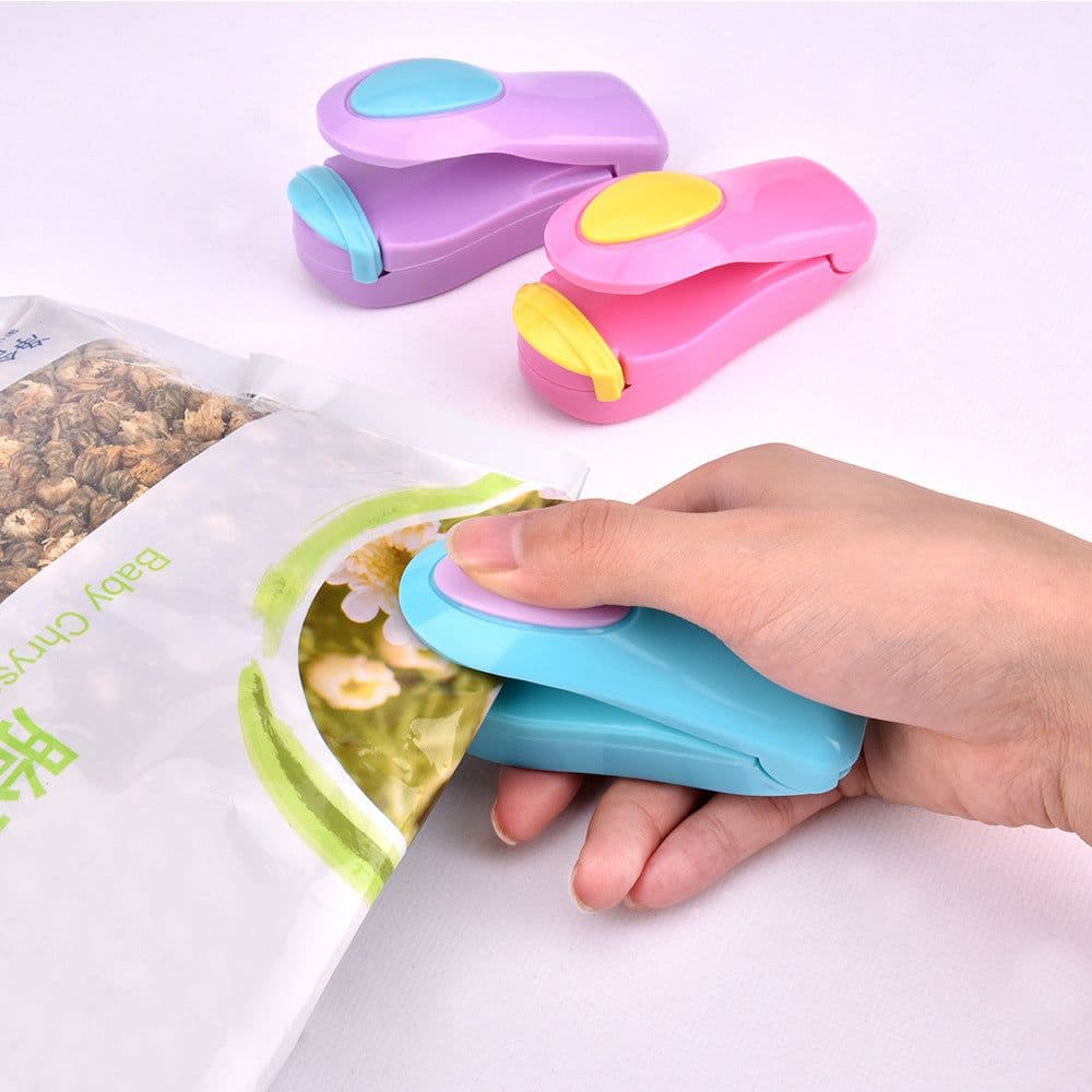 image-Mini Heat Sealing Machine Kitchen Snack Bag Sealer Clip
