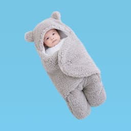 image-Baby Sleep Sack Hooded Wearable Blanket Thickened Split Leg