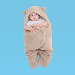 image-Baby Sleep Sack Hooded Wearable Blanket Thickened Split Leg