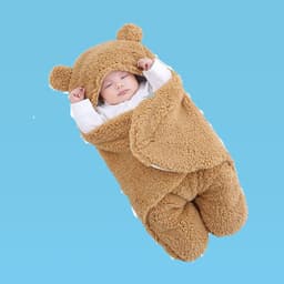 image-Baby Sleep Sack Hooded Wearable Blanket Thickened Split Leg