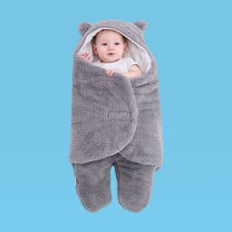 image-Baby Sleep Sack Hooded Wearable Blanket Thickened Split Leg
