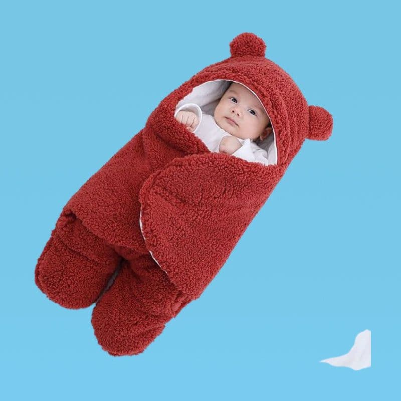 image-Baby Sleep Sack Hooded Wearable Blanket Thickened Split Leg