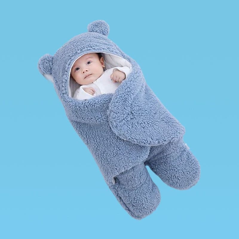 image-Baby Sleep Sack Hooded Wearable Blanket Thickened Split Leg