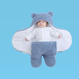 image-Baby Sleep Sack Hooded Wearable Blanket Thickened Split Leg