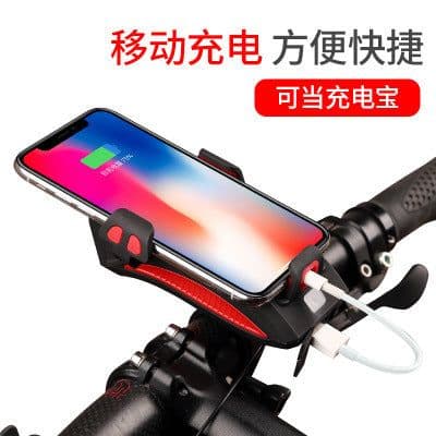 image-TUJI Bike Phone Holder with Light, Horn & 4000mAh Power Bank