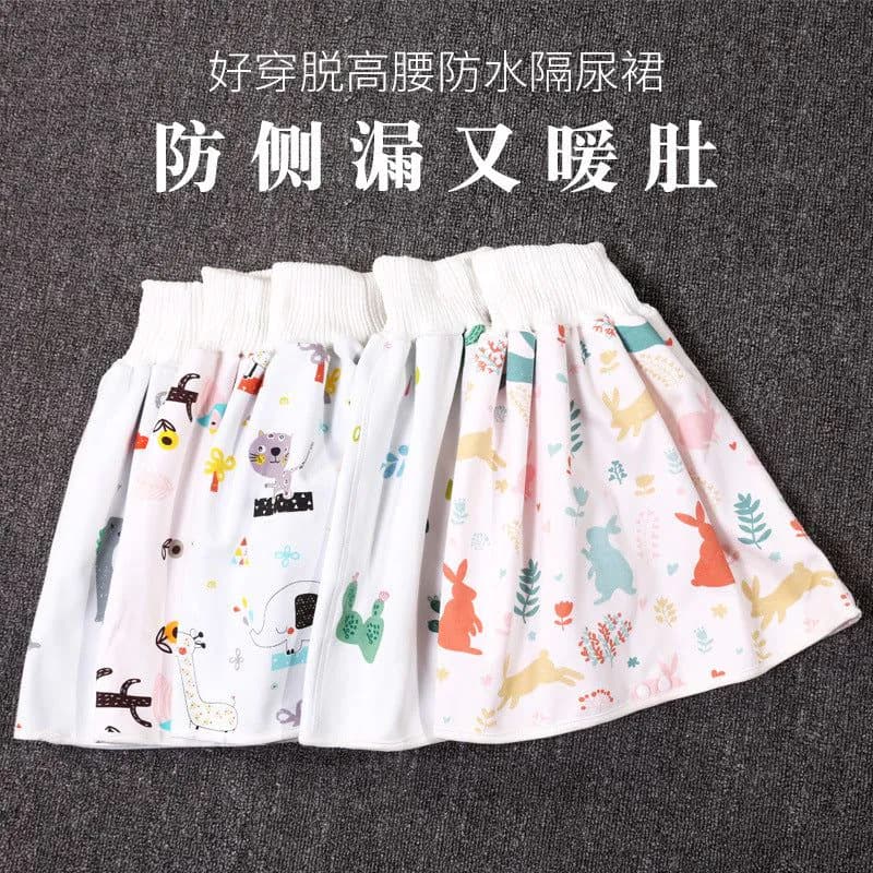 image-Baby Diaper Training Skirt Cotton High Waist Waterproof