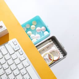 image-A2995 Desk Drawer Storage Box Adhesive Stationery Organizer Gray