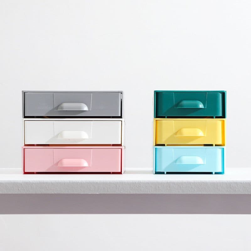 image-A2995 Desk Drawer Storage Box Adhesive Stationery Organizer Gray