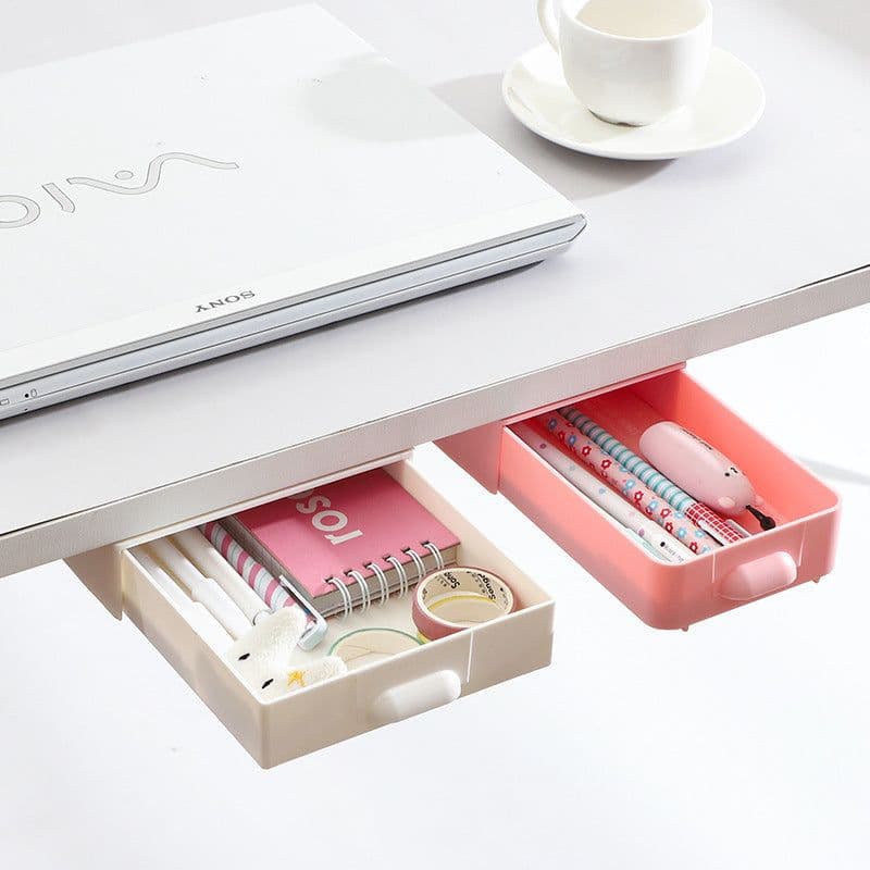 image-A2995 Desk Drawer Storage Box Adhesive Stationery Organizer Gray