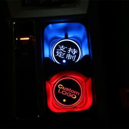 image-LED Car Cup Holder Coaster RGB Light USB Powered Non-Slip PVC