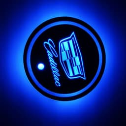 image-LED Car Cup Holder Coaster RGB Light USB Powered Non-Slip PVC