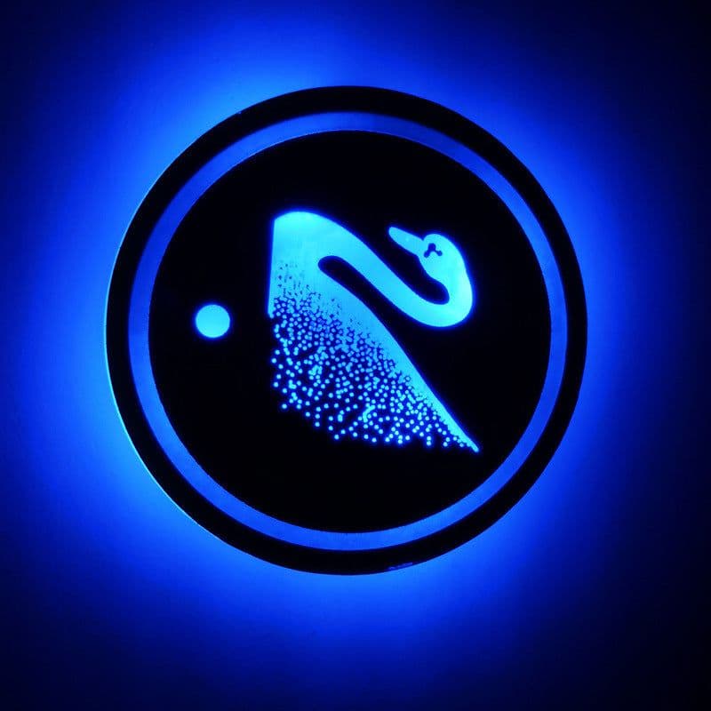 image-LED Car Cup Holder Coaster RGB Light USB Powered Non-Slip PVC