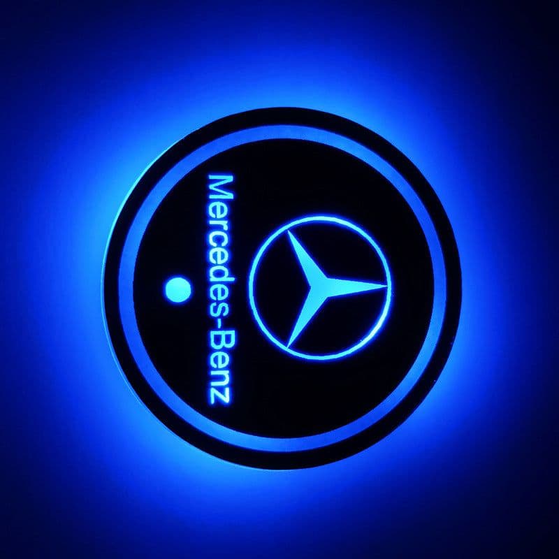 image-LED Car Cup Holder Coaster RGB Light USB Powered Non-Slip PVC