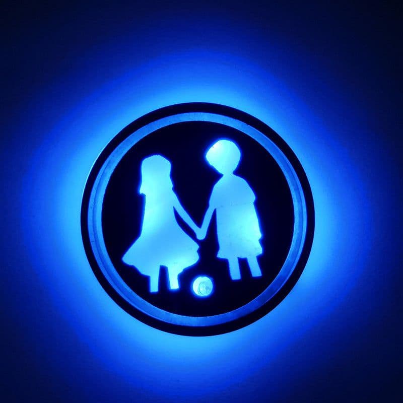 image-LED Car Cup Holder Coaster RGB Light USB Powered Non-Slip PVC