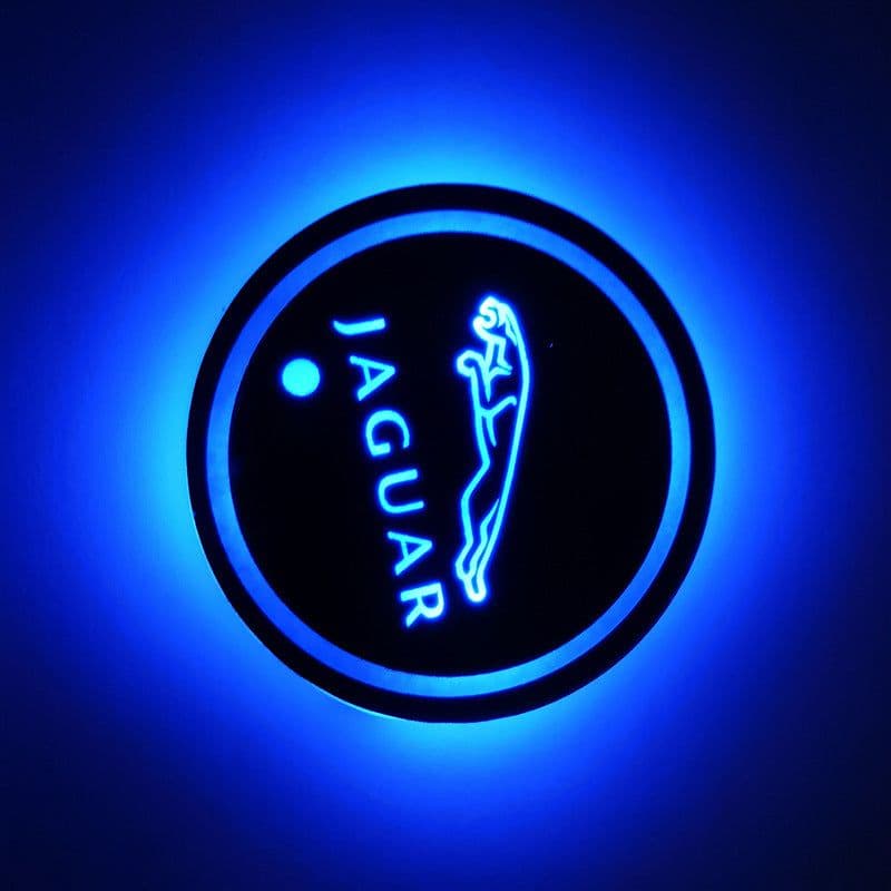 image-LED Car Cup Holder Coaster RGB Light USB Powered Non-Slip PVC