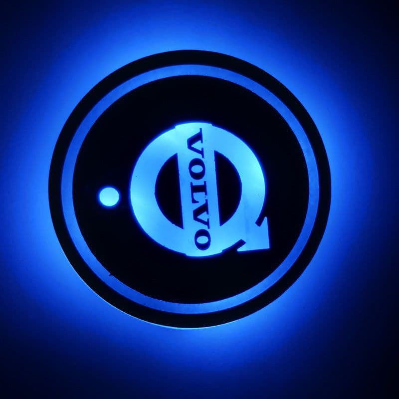 image-LED Car Cup Holder Coaster RGB Light USB Powered Non-Slip PVC