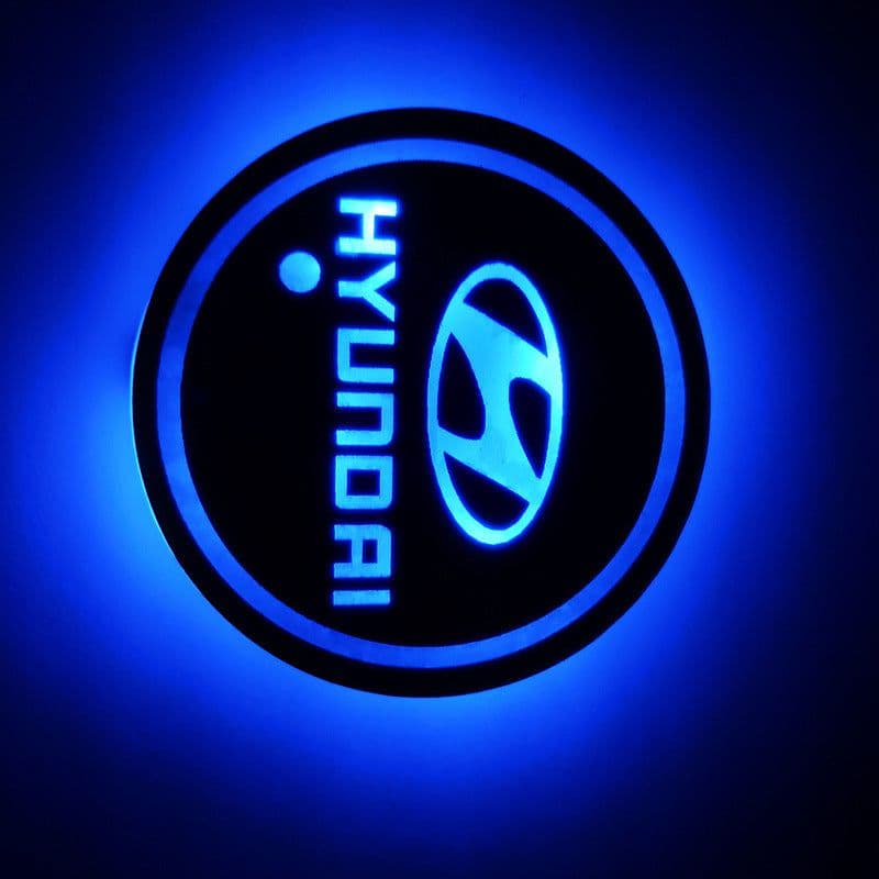 image-LED Car Cup Holder Coaster RGB Light USB Powered Non-Slip PVC