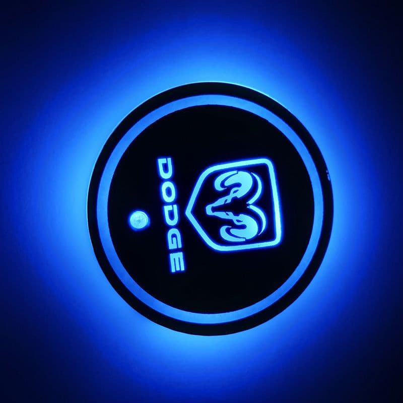 image-LED Car Cup Holder Coaster RGB Light USB Powered Non-Slip PVC