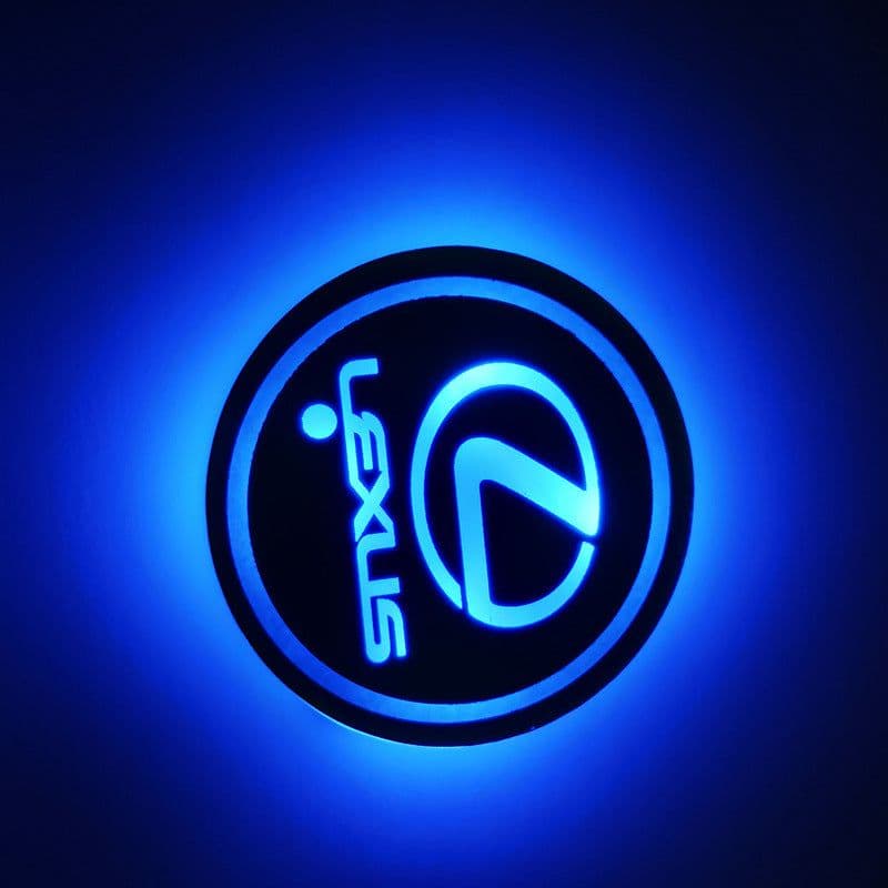 image-LED Car Cup Holder Coaster RGB Light USB Powered Non-Slip PVC
