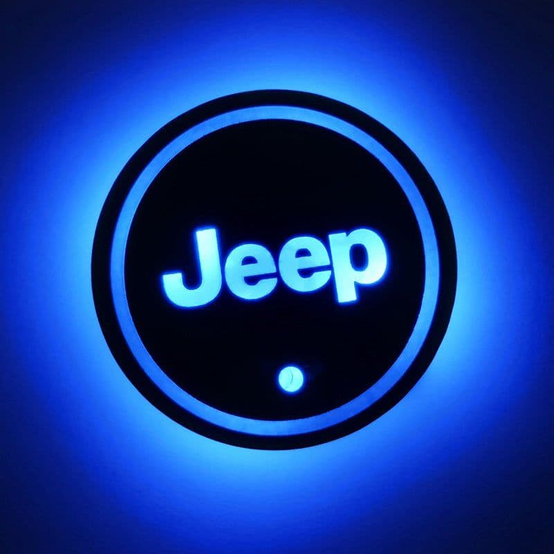 image-LED Car Cup Holder Coaster RGB Light USB Powered Non-Slip PVC