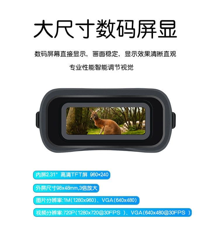 image-Digital Night Vision Binoculars with Infrared 850nm HD 720P Recording