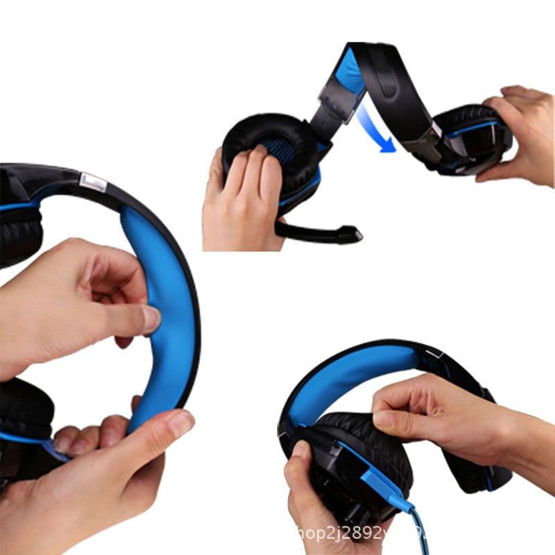 image-G2000 Wired Gaming Headset USB 3.5mm with Mic Black Red