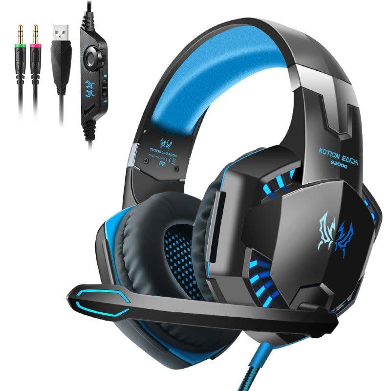 image-G2000 Wired Gaming Headset USB 3.5mm with Mic Black Red