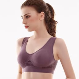 image-Women's Mesh Sports Bra Shockproof Yoga Running Full Cup S-6XL