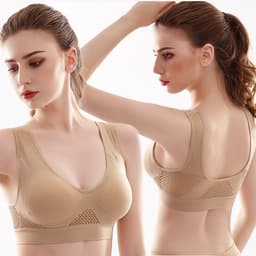 image-Women's Mesh Sports Bra Shockproof Yoga Running Full Cup S-6XL