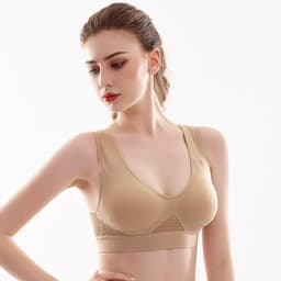 image-Women's Mesh Sports Bra Shockproof Yoga Running Full Cup S-6XL
