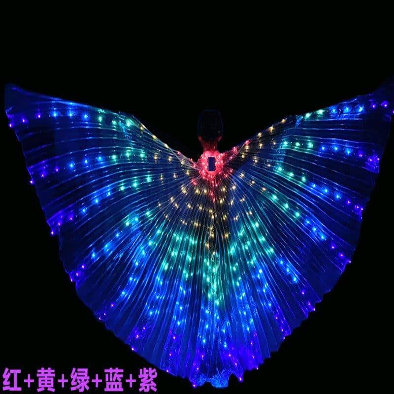 image-Huasiyi LED Luminous Dance Wings Adult Belly Dance Performance Props