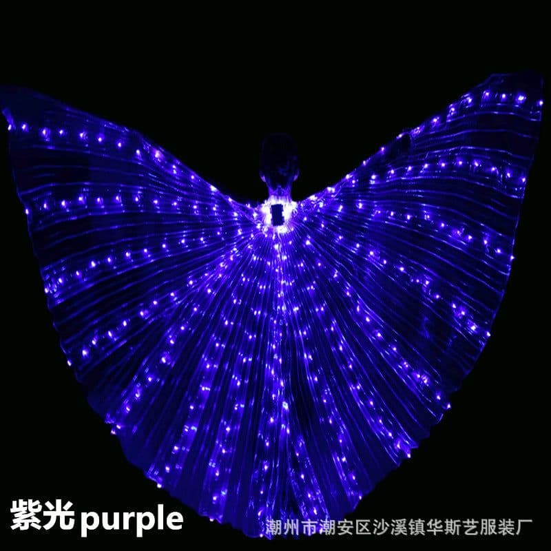 image-Huasiyi LED Luminous Dance Wings Adult Belly Dance Performance Props