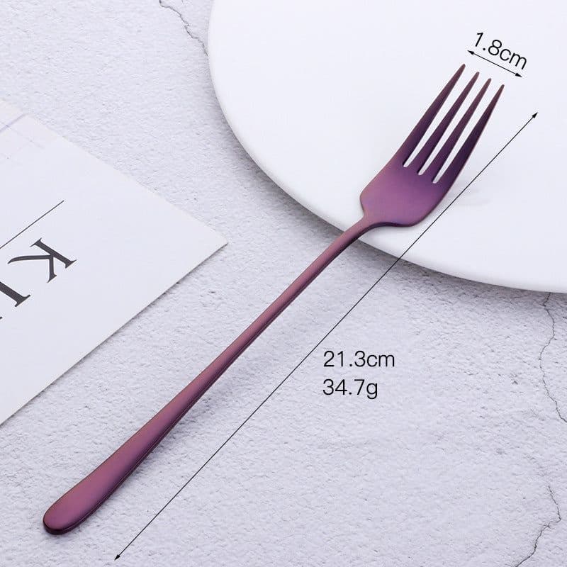 image-304 Stainless Steel Dessert Fork Long Handle Western Style