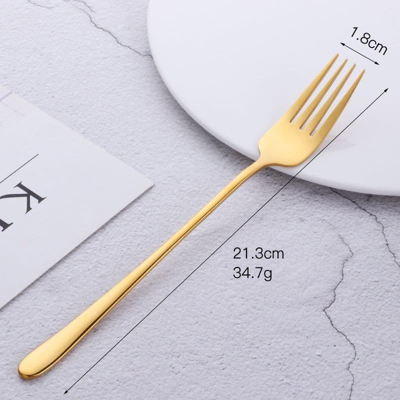 image-304 Stainless Steel Dessert Fork Long Handle Western Style