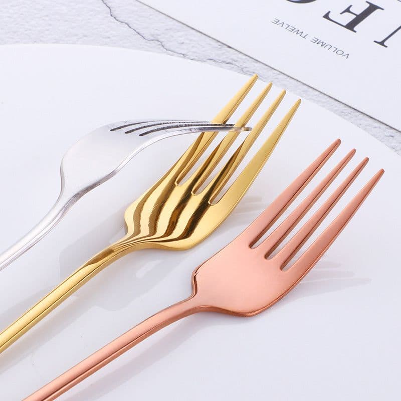 image-304 Stainless Steel Dessert Fork Long Handle Western Style