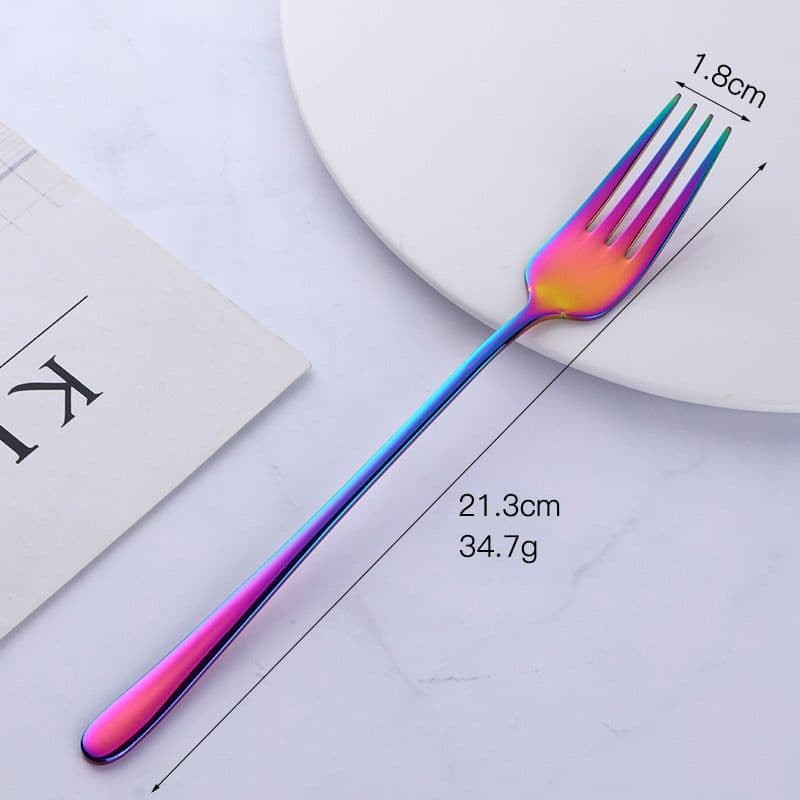 image-304 Stainless Steel Dessert Fork Long Handle Western Style