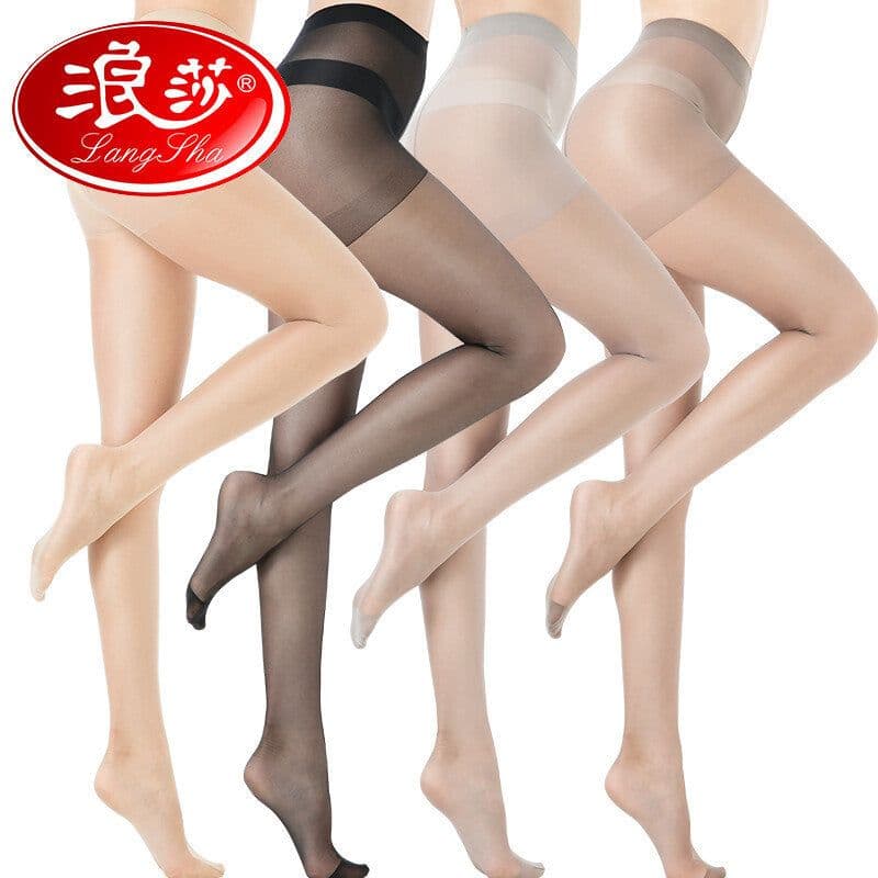 image-Langsha Pantyhose Women's Core-Spun Silk Ultra Thin Reinforced Toe