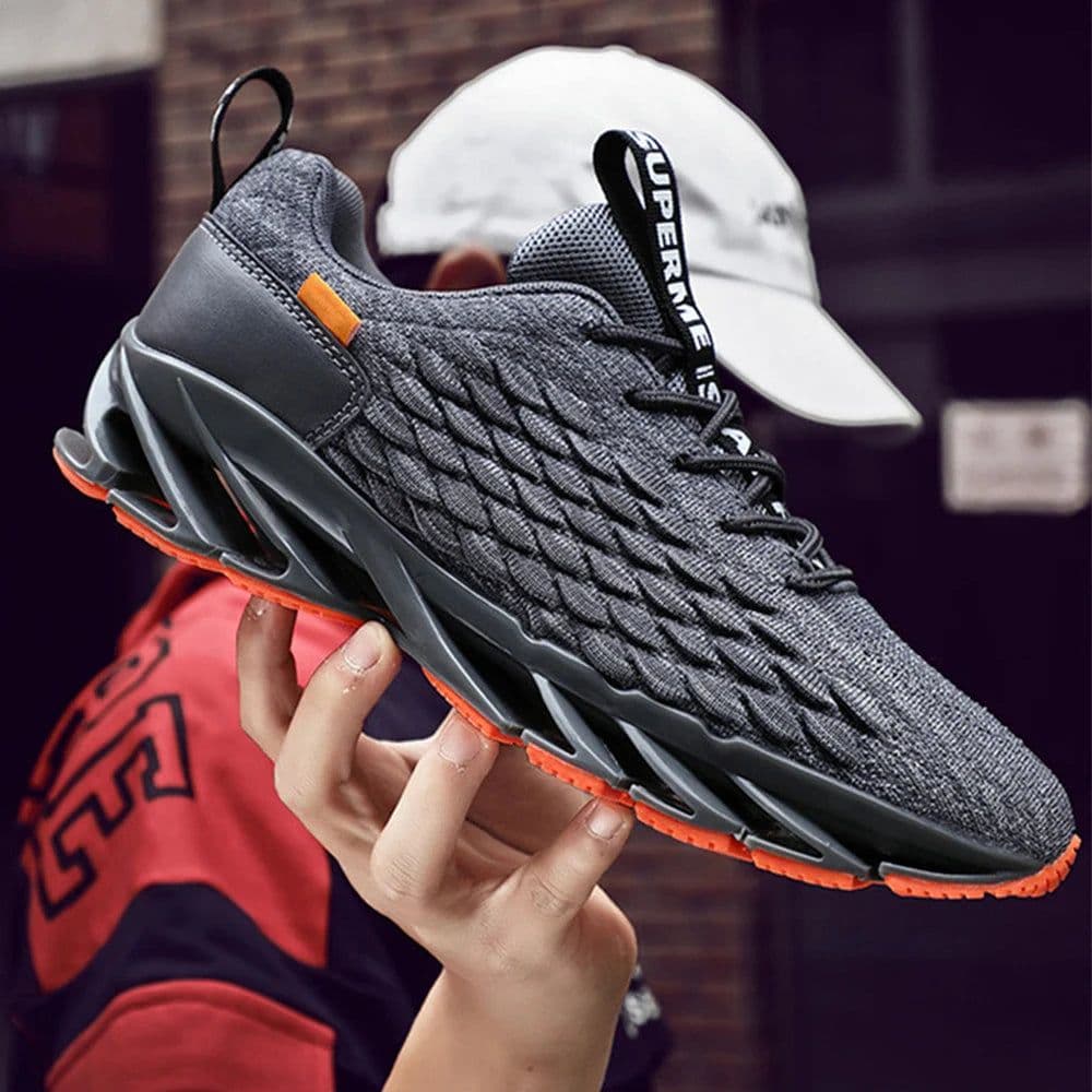 image-Men's Breathable Mesh Running Sneakers Lace-up Casual Gym Shoes