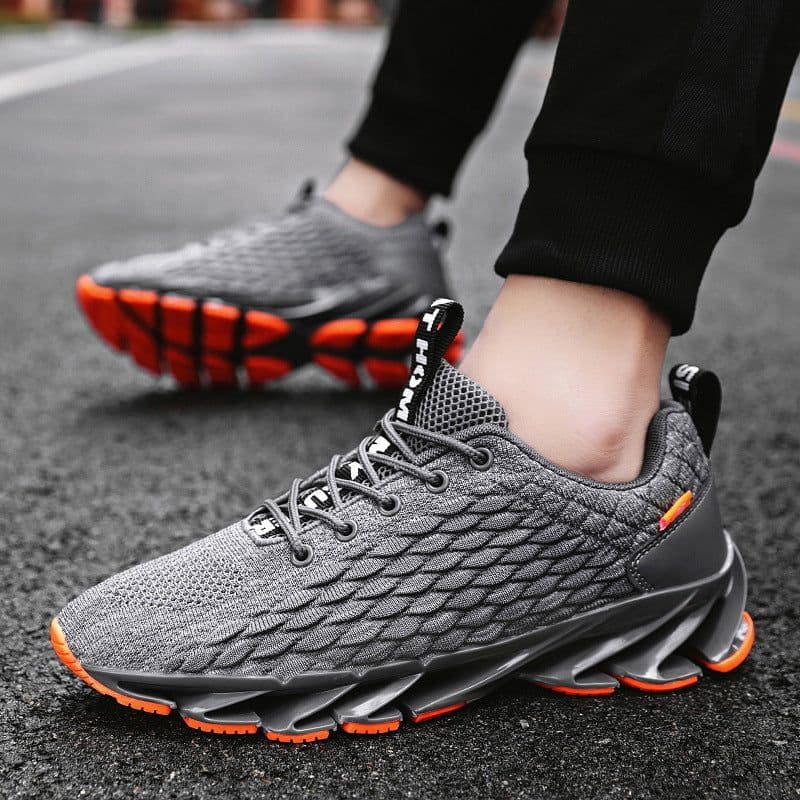 image-Men's Breathable Mesh Running Sneakers Lace-up Casual Gym Shoes
