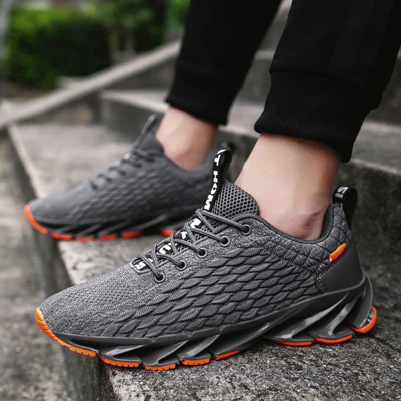 image-Men's Breathable Mesh Running Sneakers Lace-up Casual Gym Shoes