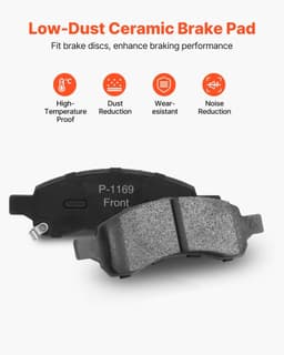 image-VEVOR Front & Rear Brake Kit Compatible with 2008-2017 Buick Enclave, 2009-2017 Chevrolet Traverse/2007-2010 Saturn Outlook, 2007-2016 GMC Acadia/2017 GMC Acadia Limited, Hollow Brake Rotors Pads Kit