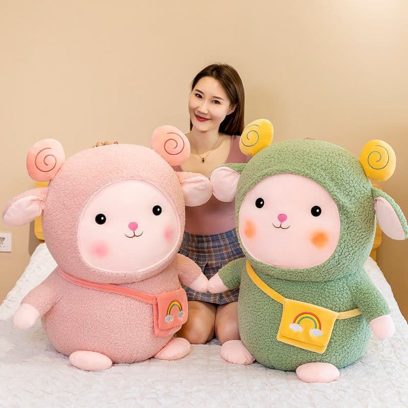 image-Rainbow Sheep Plush Toy Doll 50cm PP Cotton Stuffed Animal