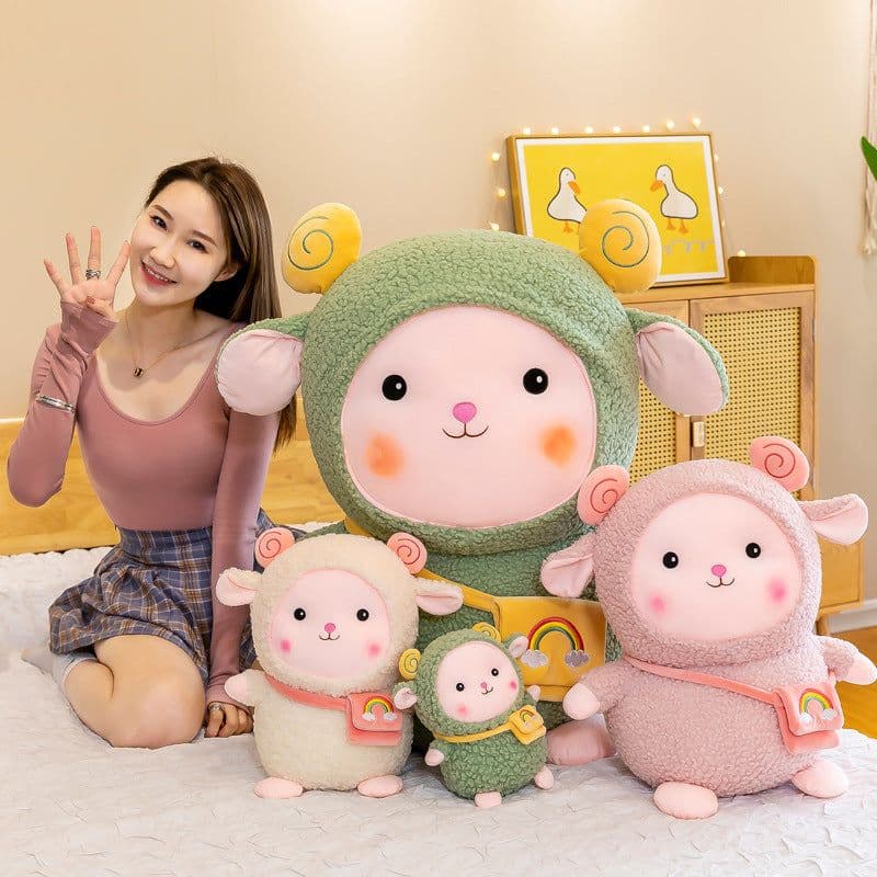 image-Rainbow Sheep Plush Toy Doll 50cm PP Cotton Stuffed Animal